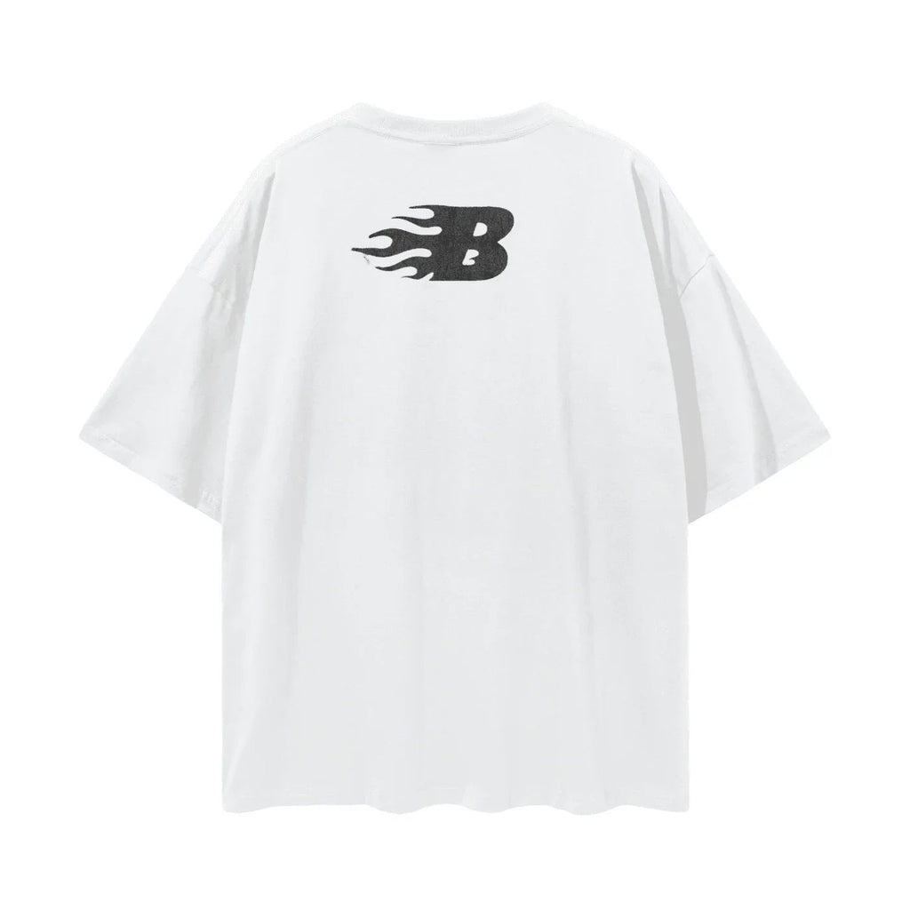 Beesmoove No Risk NO Story Oversize Deep Drop Shoulder Tee - Beesmoove