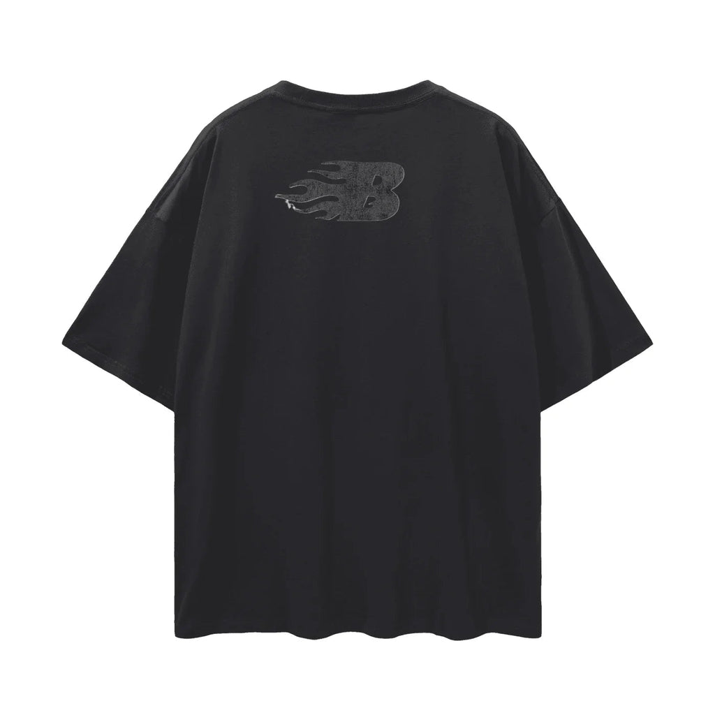 Beesmoove No Risk NO Story Oversize Deep Drop Shoulder Tee - Beesmoove