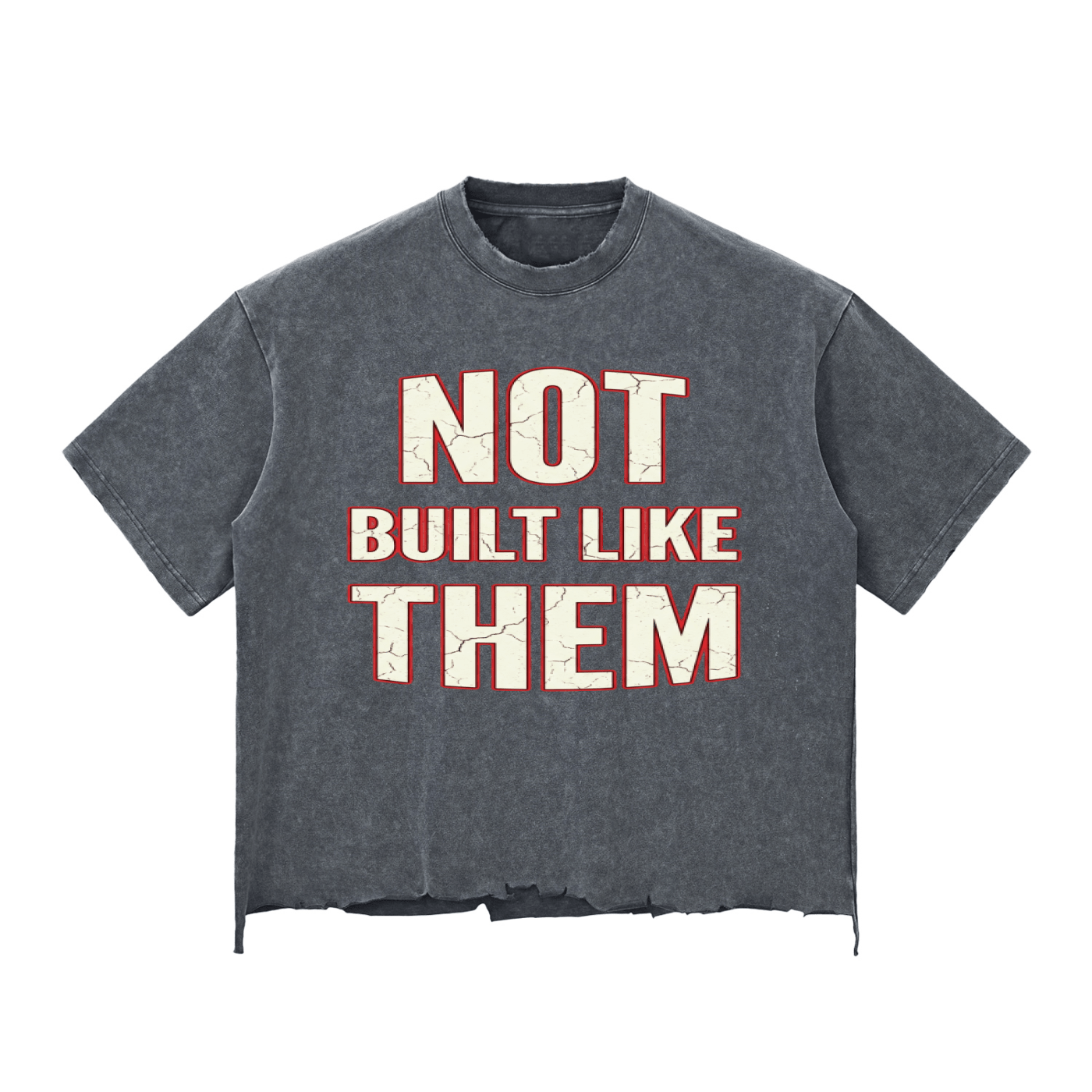 BEESMOOVE “Not Like Them” Raw Hem Wash Raw - Hem Boxy T-shirt - Beesmoove