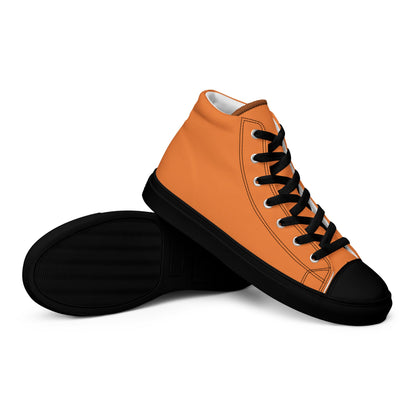 Beesmoove orange Men’s high top canvas shoes - Beesmoove