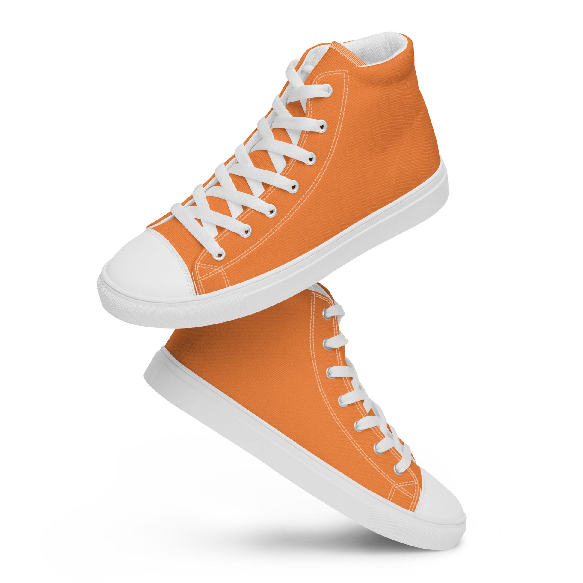 Beesmoove orange Men’s high top canvas shoes - Beesmoove