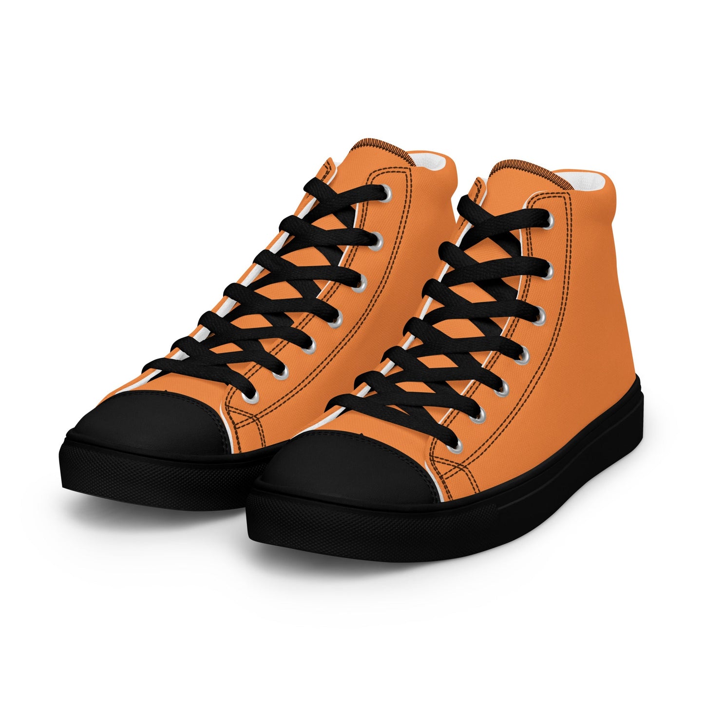 Beesmoove orange Men’s high top canvas shoes - Beesmoove