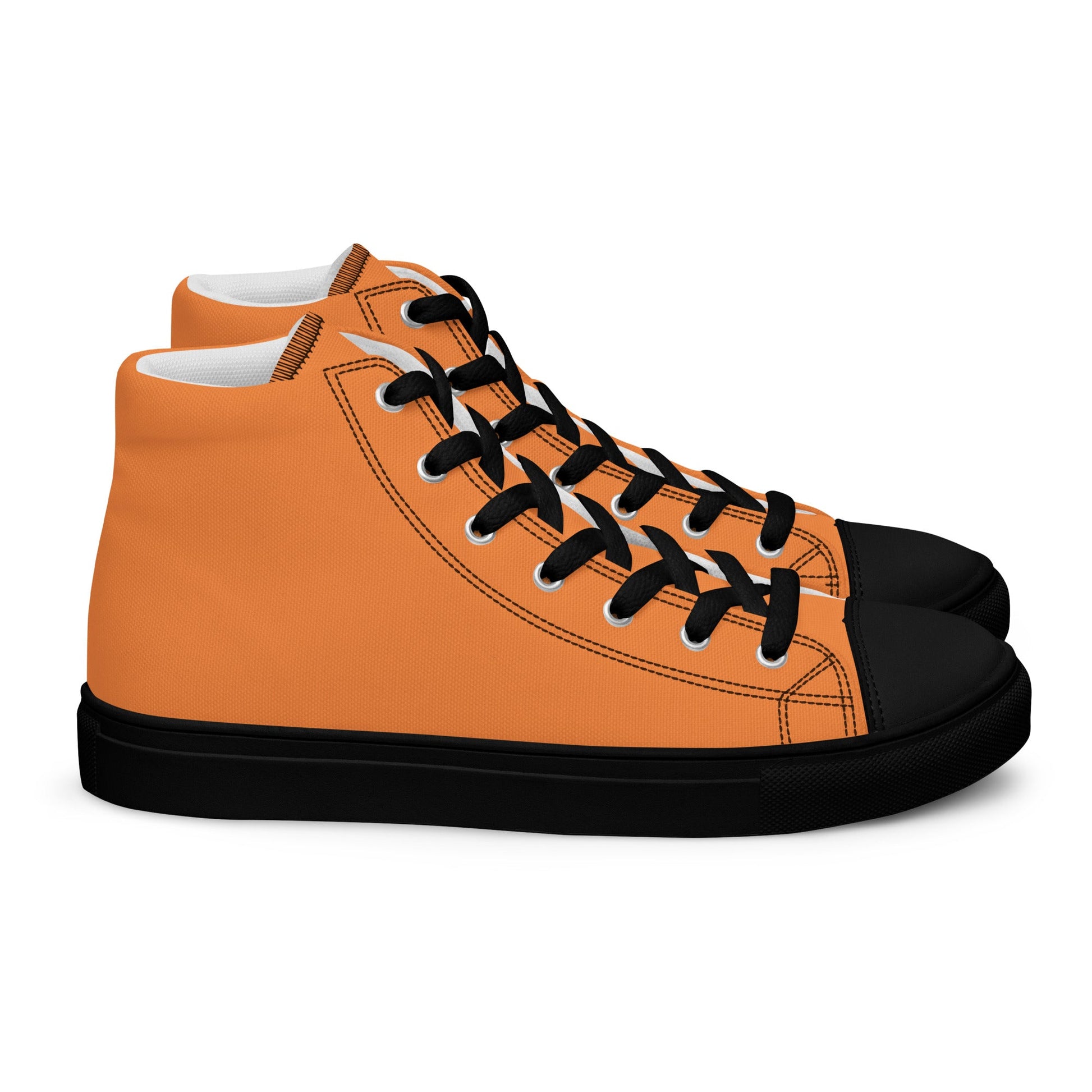 Beesmoove orange Men’s high top canvas shoes - Beesmoove