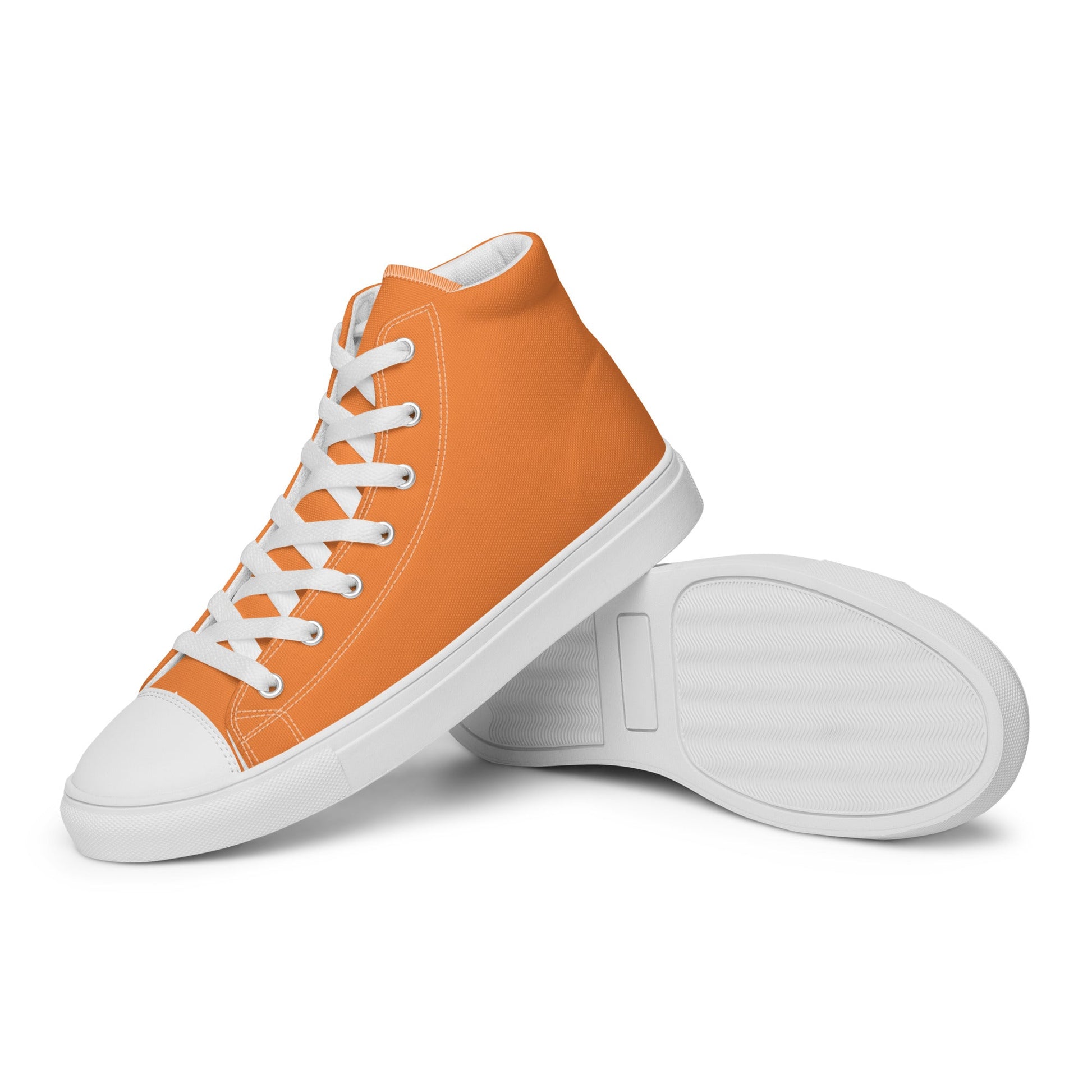 Beesmoove orange Men’s high top canvas shoes - Beesmoove