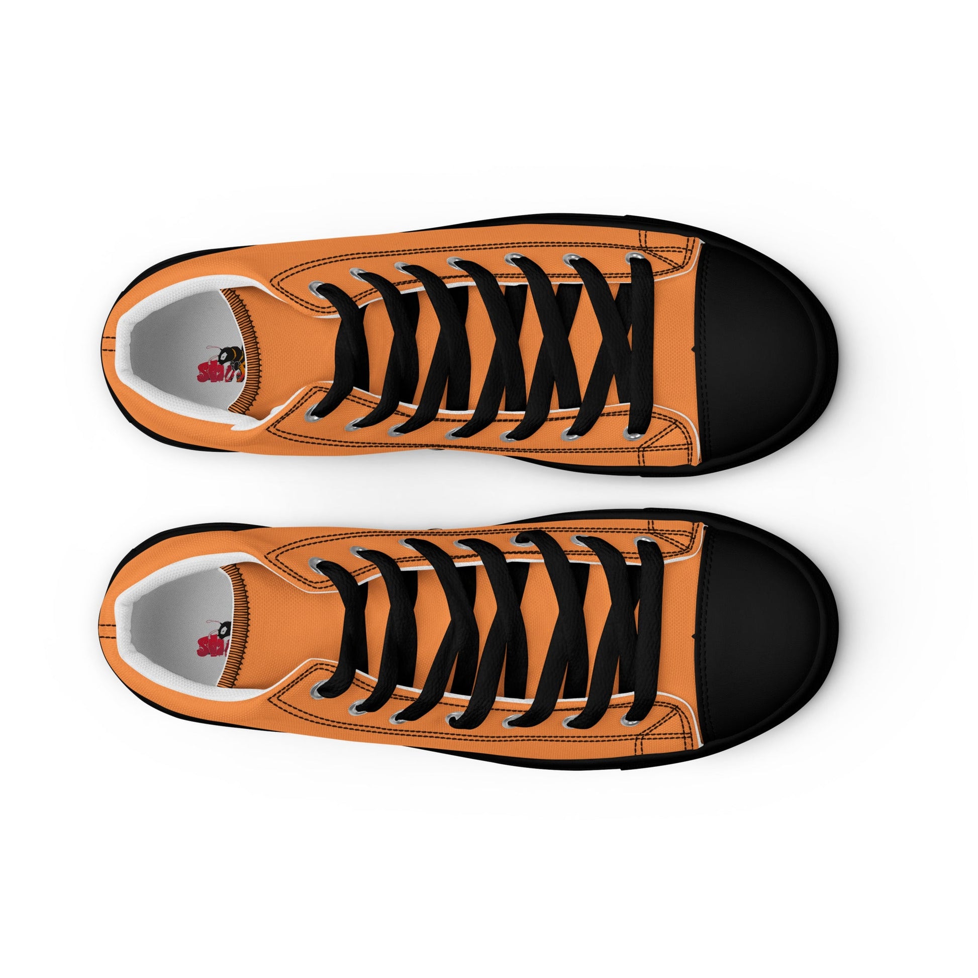 Beesmoove orange Men’s high top canvas shoes - Beesmoove