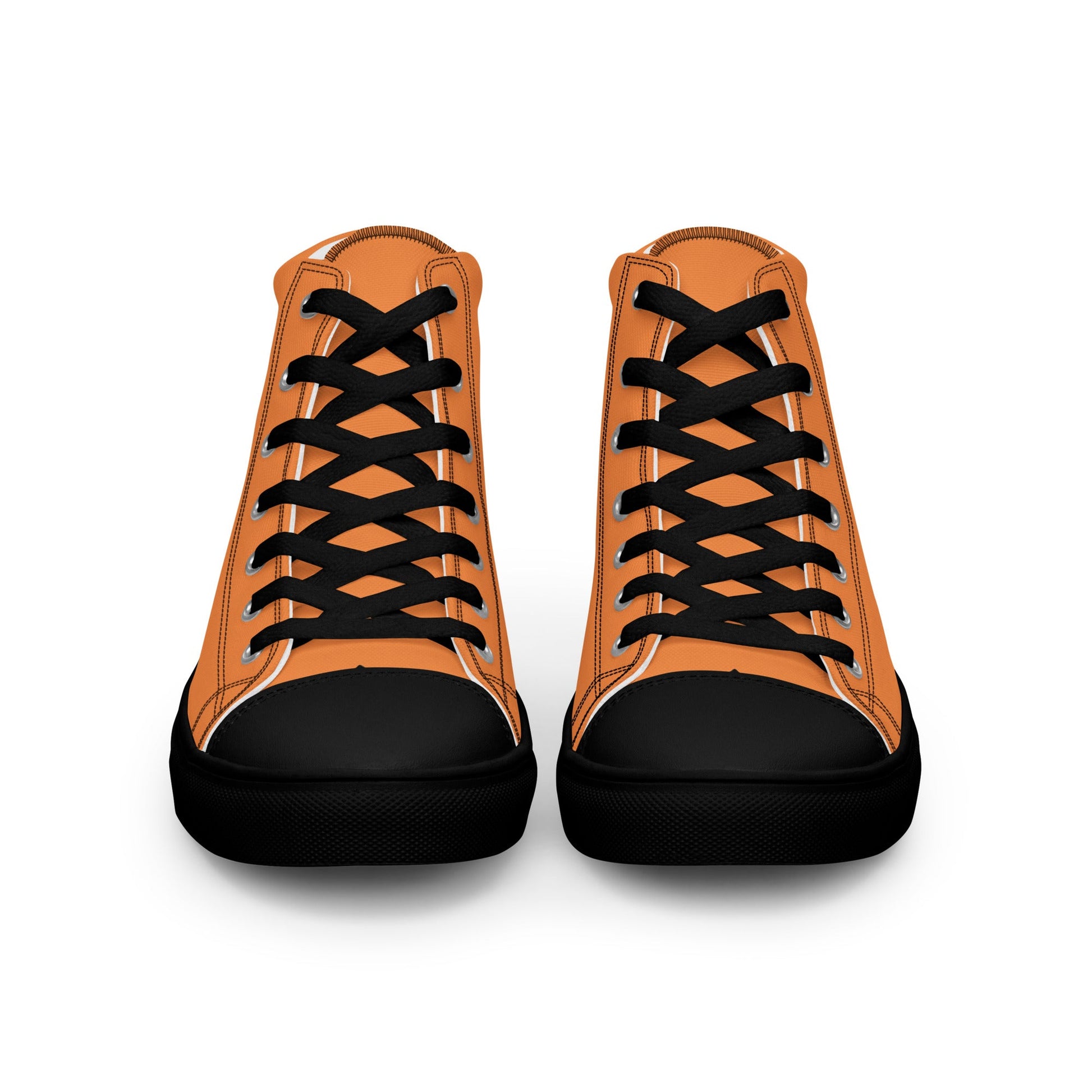 Beesmoove orange Men’s high top canvas shoes - Beesmoove