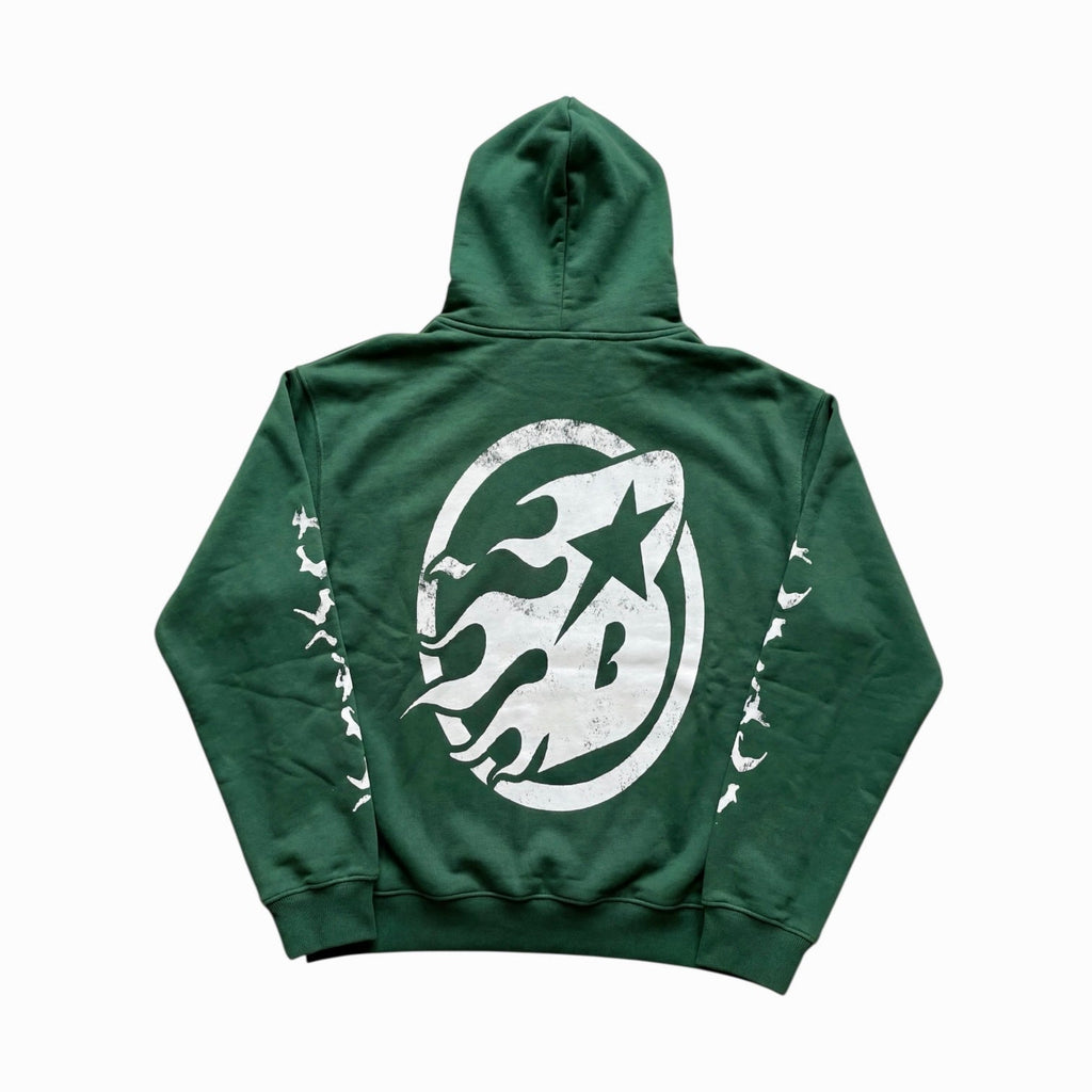 BEESMOOVE Orbit Green Division Set Oversized Hoodie - Beesmoove