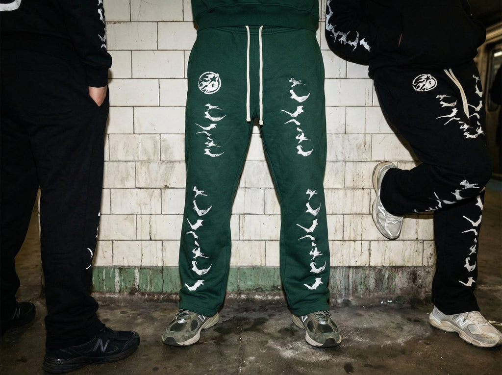 BEESMOOVE Orbit Green Division Set Straight Leg Pants - Beesmoove
