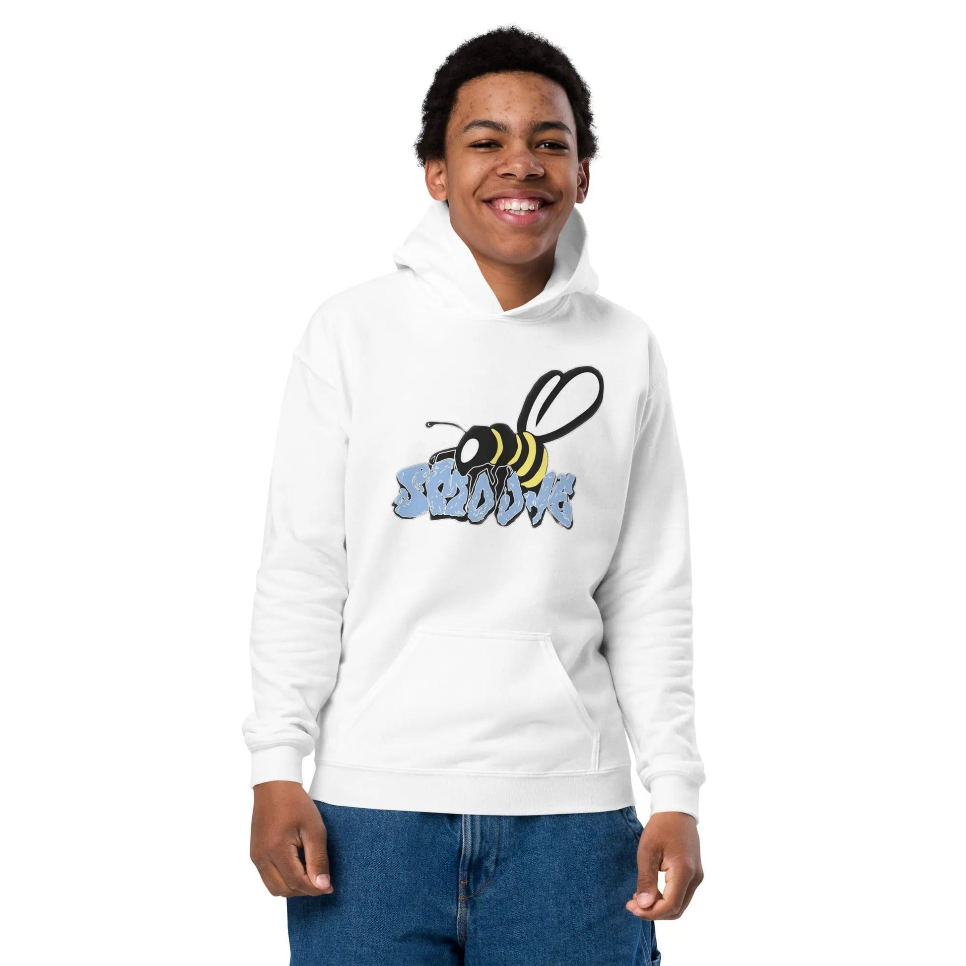 Beesmoove organic blue Youth heavy blend hoodie - Beesmoove