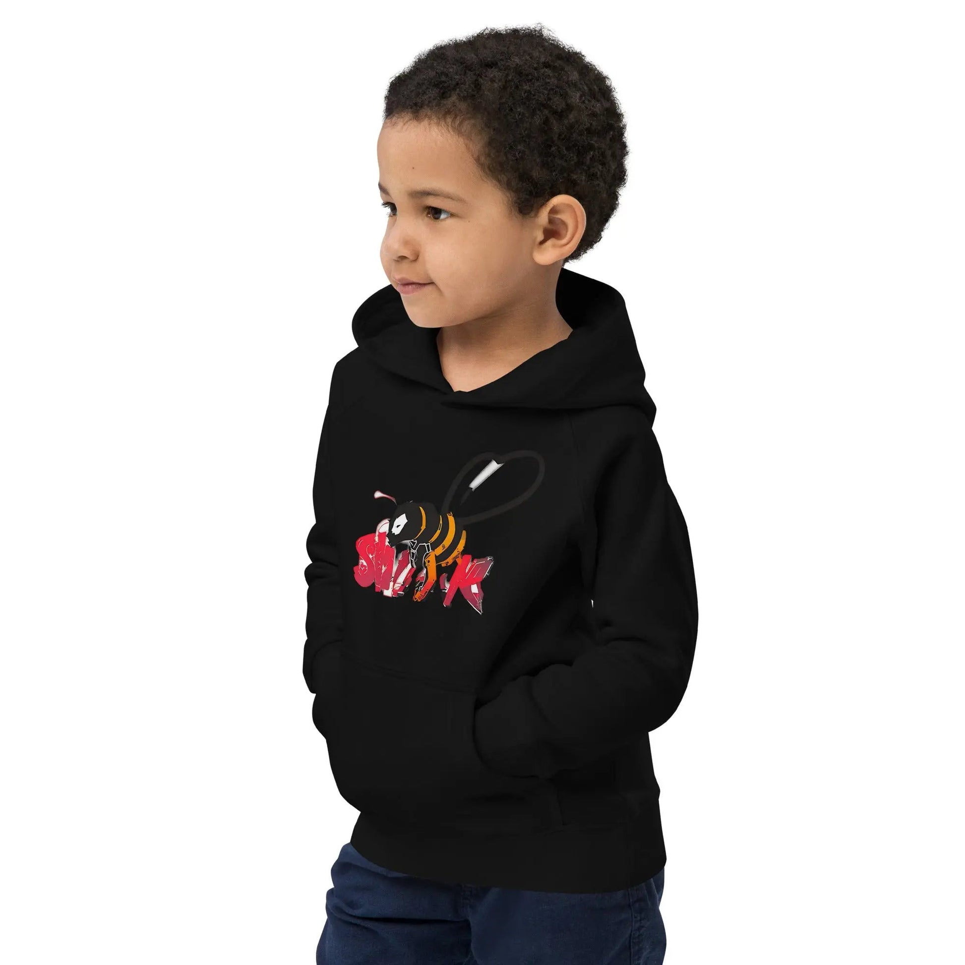 Beesmoove organic red Kids eco hoodie - Beesmoove