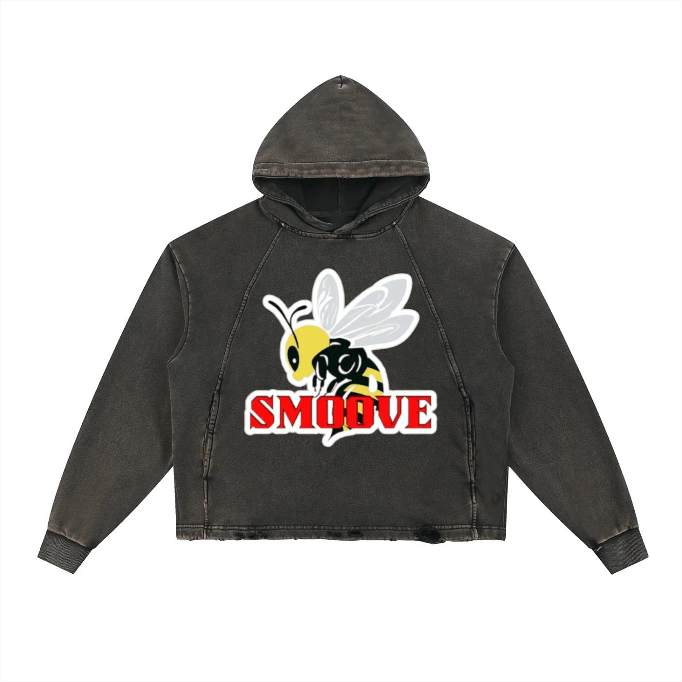 BEESMOOVE Origins Vintage Washed Frayed - Hem Hoodie - Beesmoove