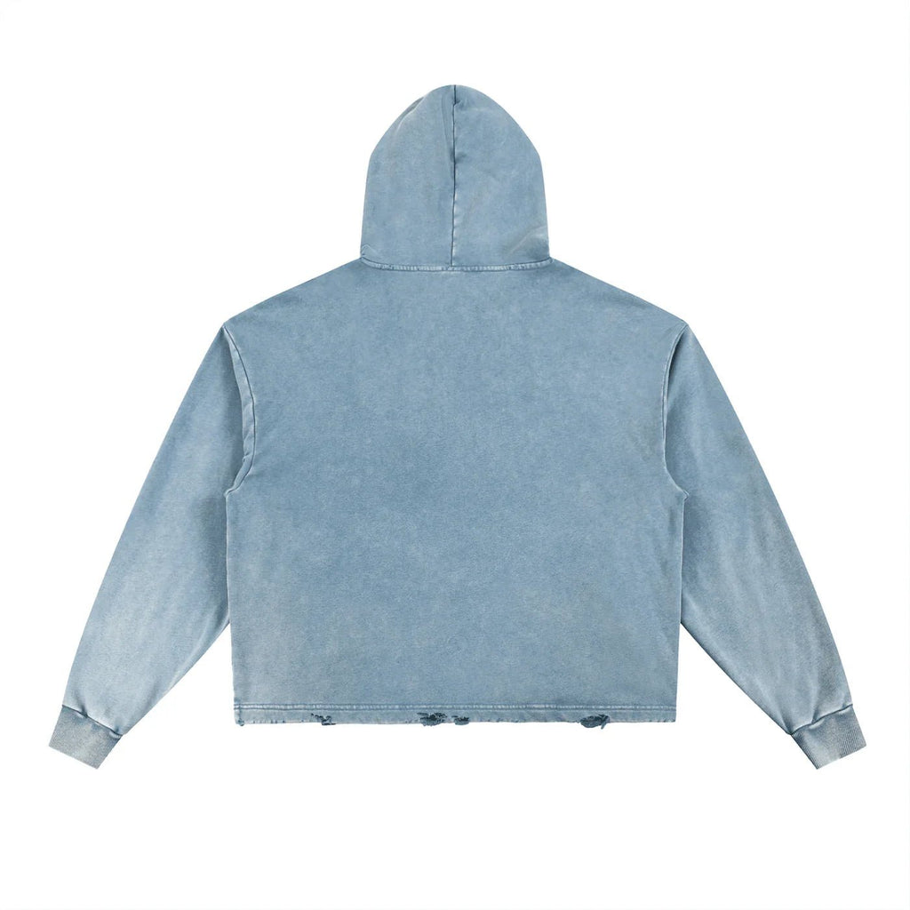 BEESMOOVE Origins Vintage Washed Frayed - Hem Hoodie - Beesmoove