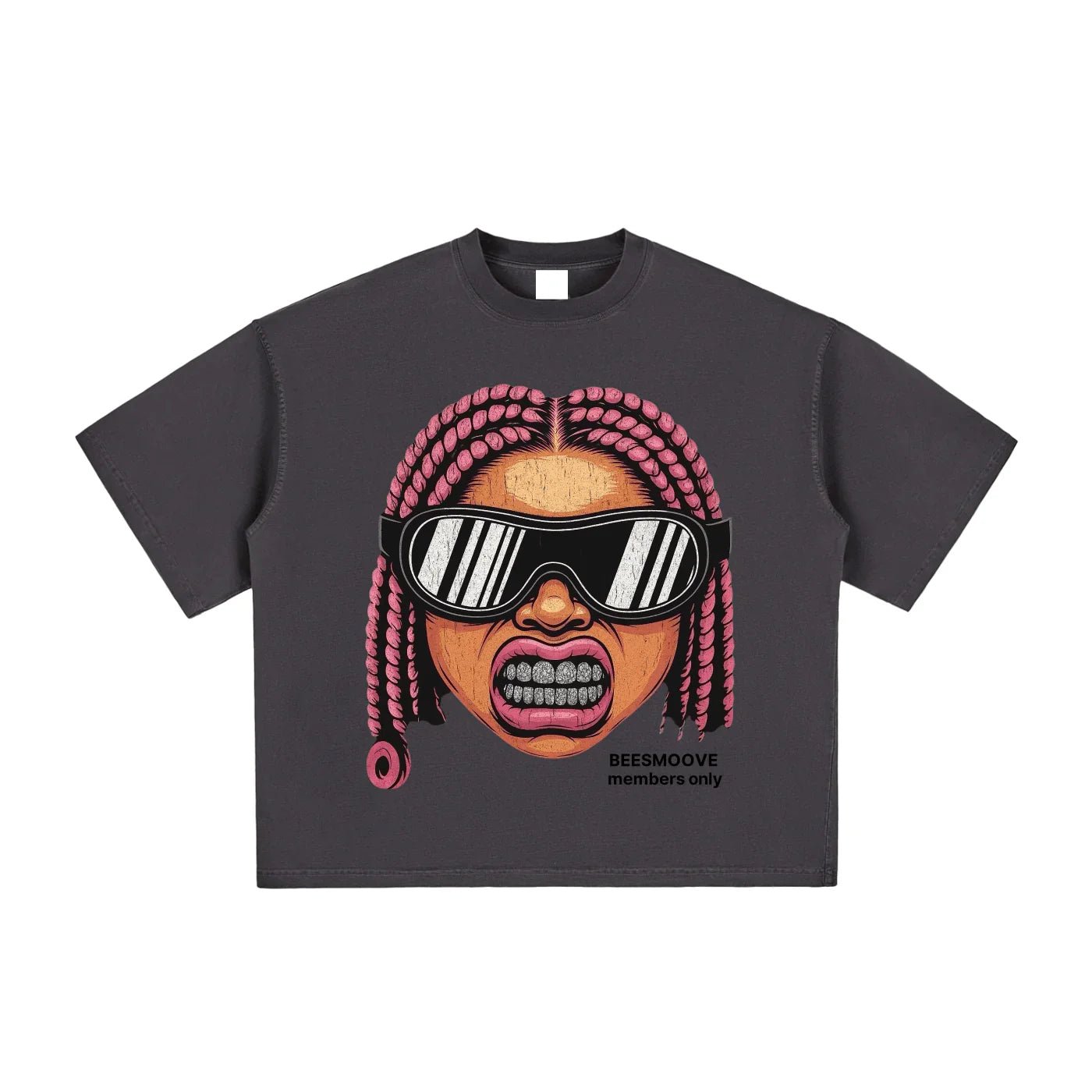 BEESMOOVE PINK PRESSURE Vintage Washed Boxy T-Shirt - Beesmoove