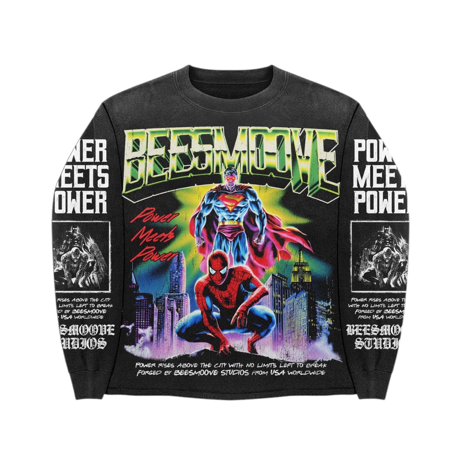BEESMOOVE: Power Meets Power Long Sleeve T-Shirt - Beesmoove