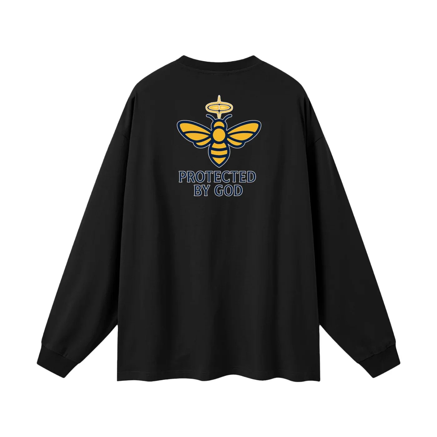 BEESMOOVE Protected by God Oversized Long Sleeve T-Shirt - Beesmoove