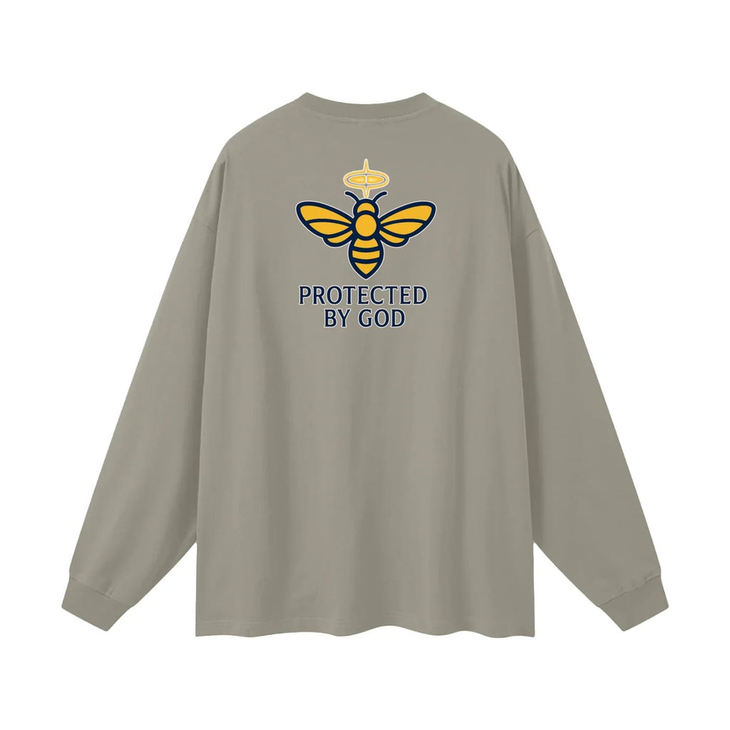 BEESMOOVE Protected by God Oversized Long Sleeve T-Shirt - Beesmoove