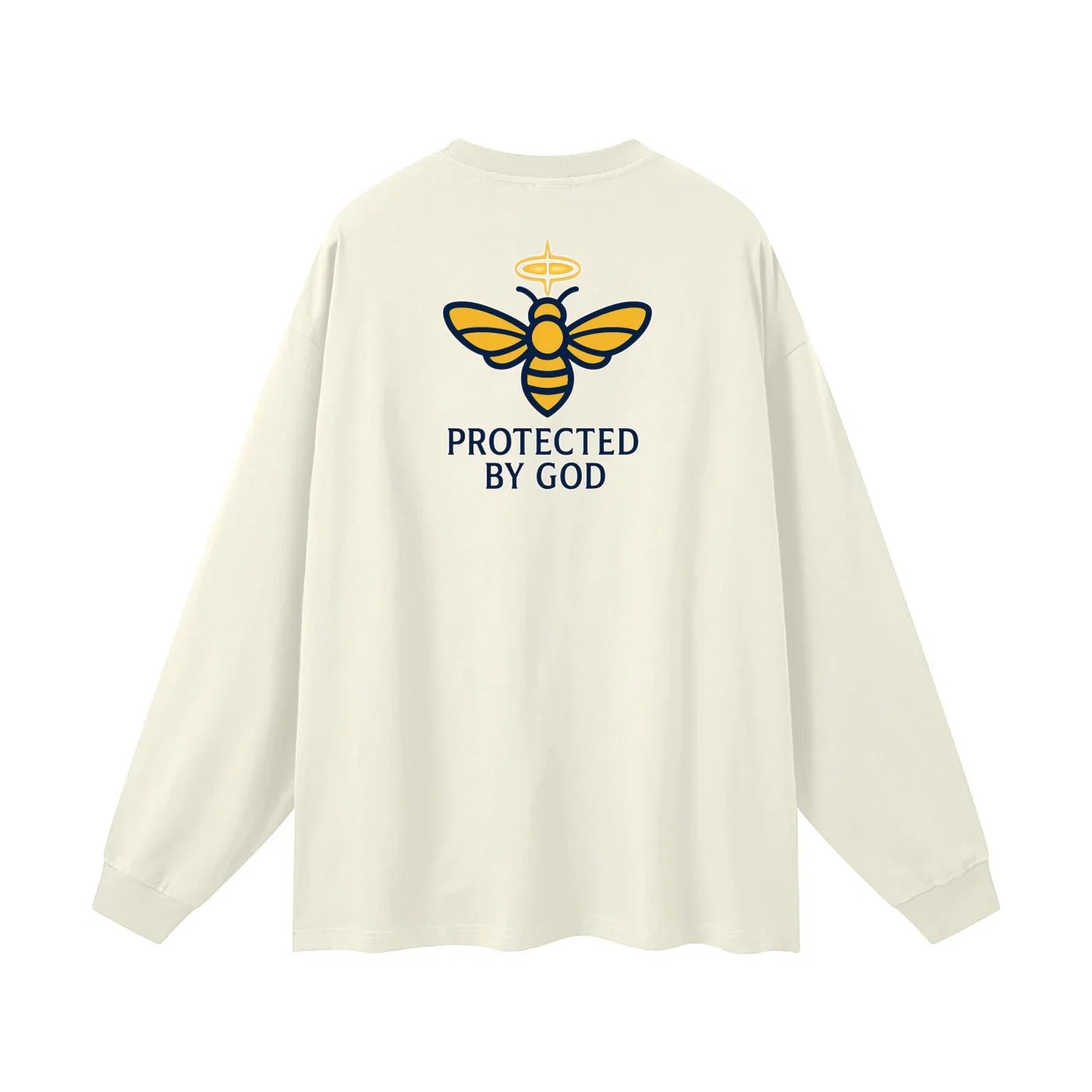 BEESMOOVE Protected by God Oversized Long Sleeve T-Shirt - Beesmoove