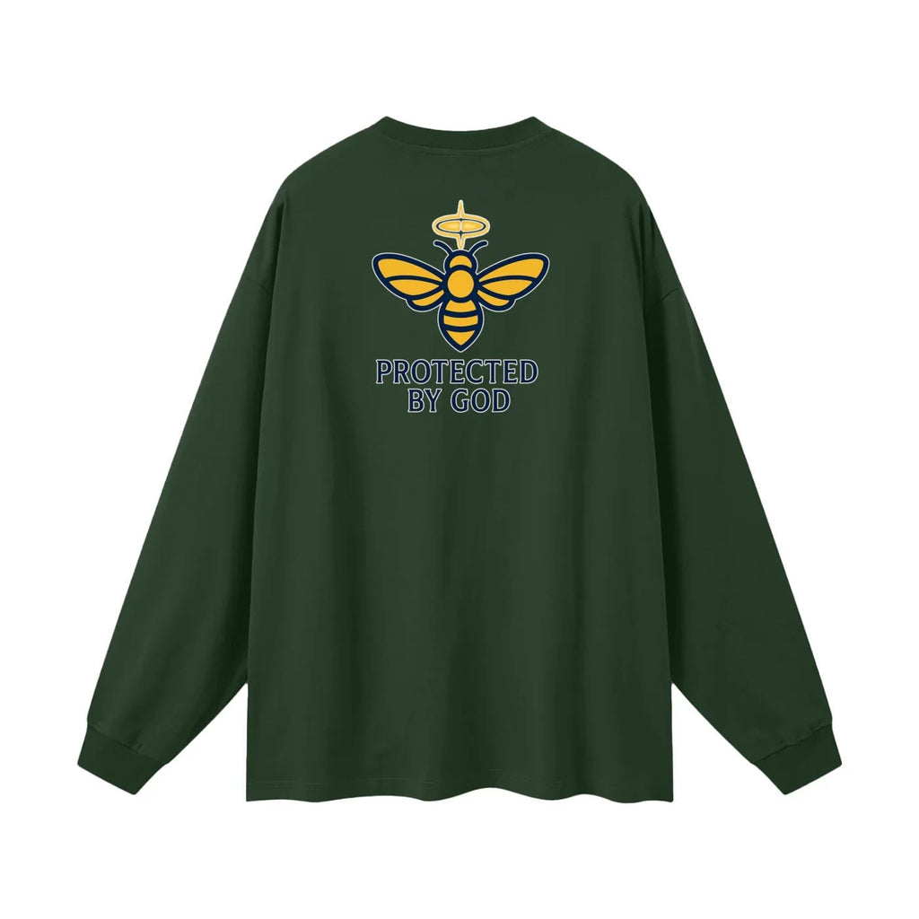 BEESMOOVE Protected by God Oversized Long Sleeve T-Shirt - Beesmoove