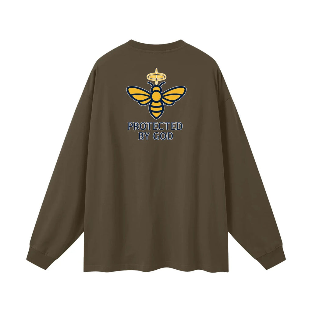 BEESMOOVE Protected by God Oversized Long Sleeve T-Shirt - Beesmoove