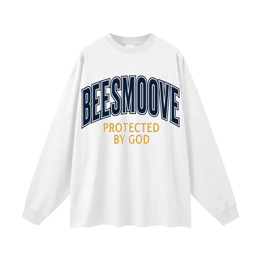 BEESMOOVE Protected by God Oversized Long Sleeve T-Shirt - Beesmoove