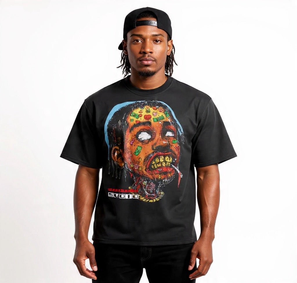 BEESMOOVE Psycho Currency Raw Edge T-Shirt - Beesmoove