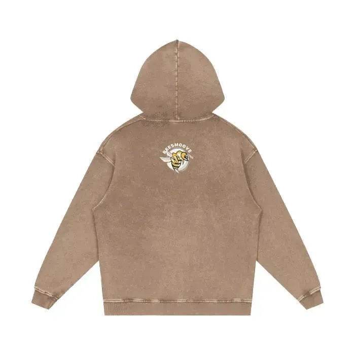 Beesmoove Pulse Effect Acid Wash Oversize Hoodie - Beesmoove