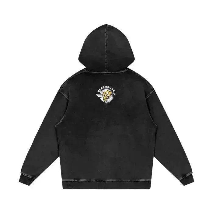 Beesmoove Pulse Effect Acid Wash Oversize Hoodie - Beesmoove