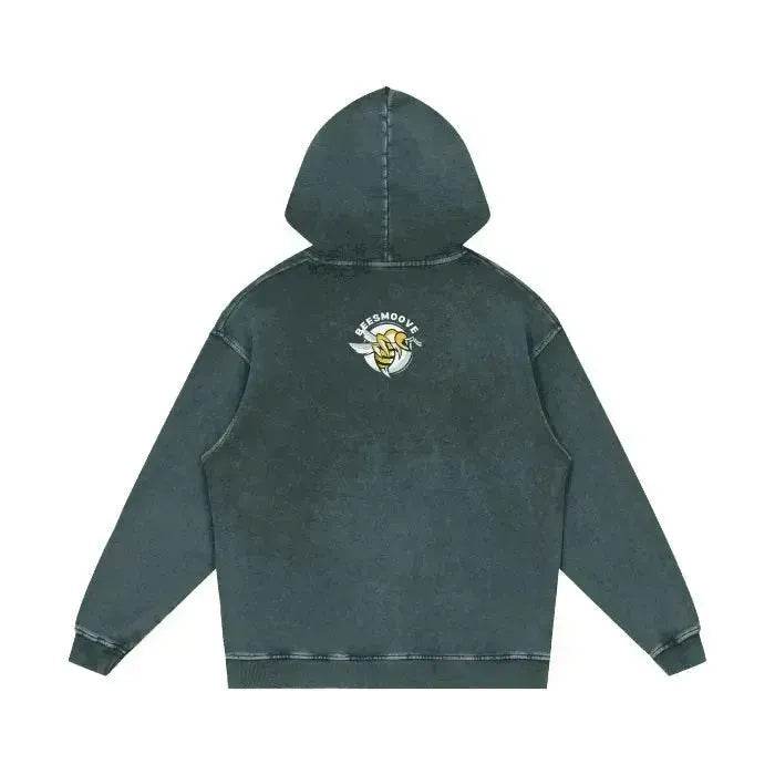 Beesmoove Pulse Effect Acid Wash Oversize Hoodie - Beesmoove