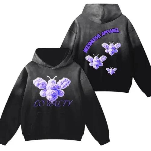 Beesmoove Purple Loyalty Oversized Hoodie - Beesmoove