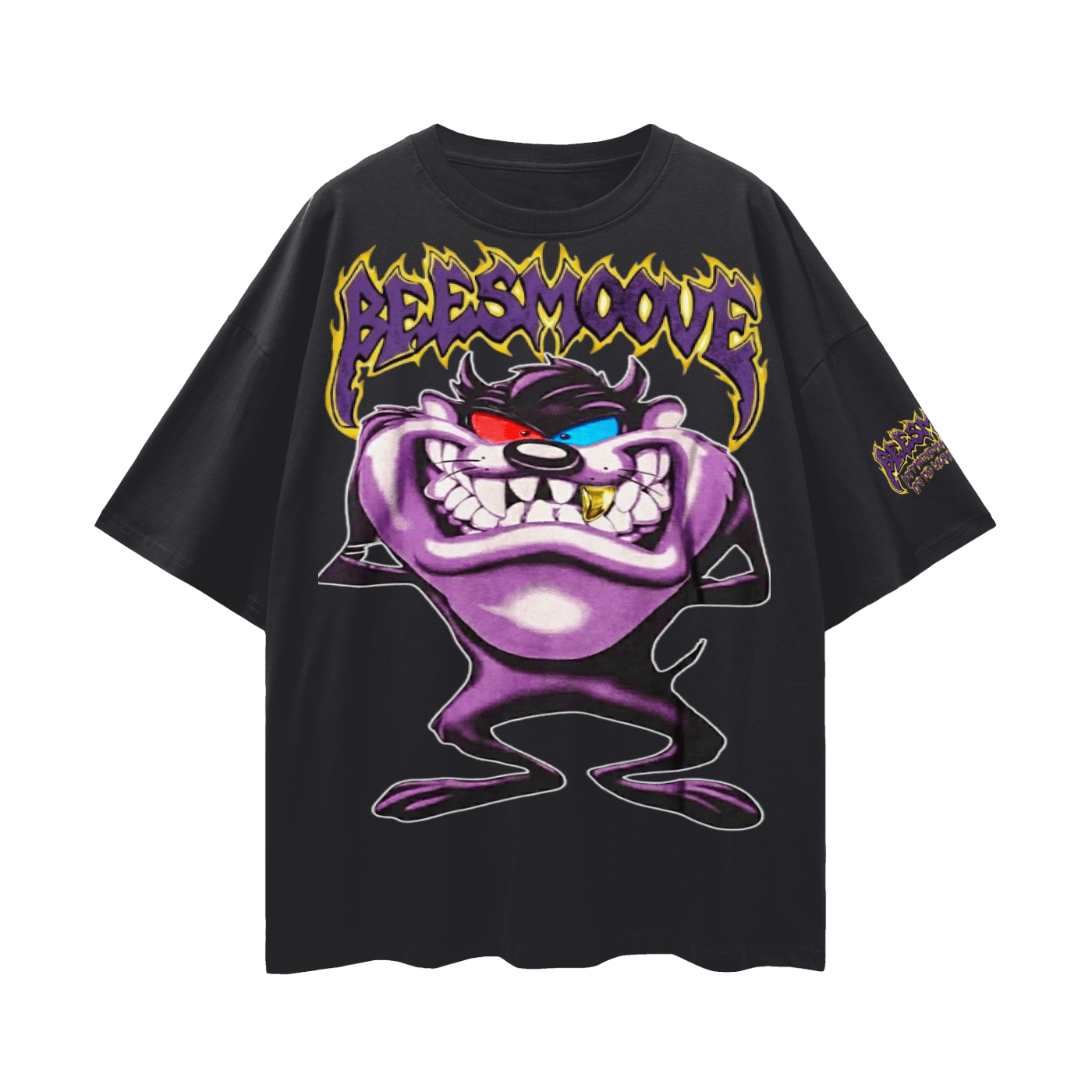 BEESMOOVE Purple Maniac (throwback) Loose Drop Shoulder Tee - Beesmoove
