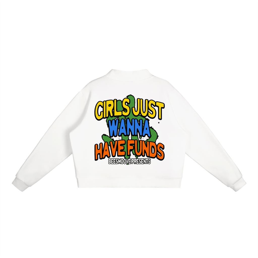 BEESMOOVE Queen of the Hive Mock - Neck Crew Sweatshirt - Beesmoove