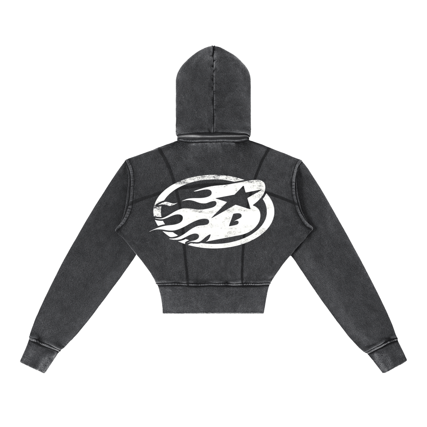 BEESMOOVE Queen’s Motion Vintage Washed Cropped Hoodie - Beesmoove