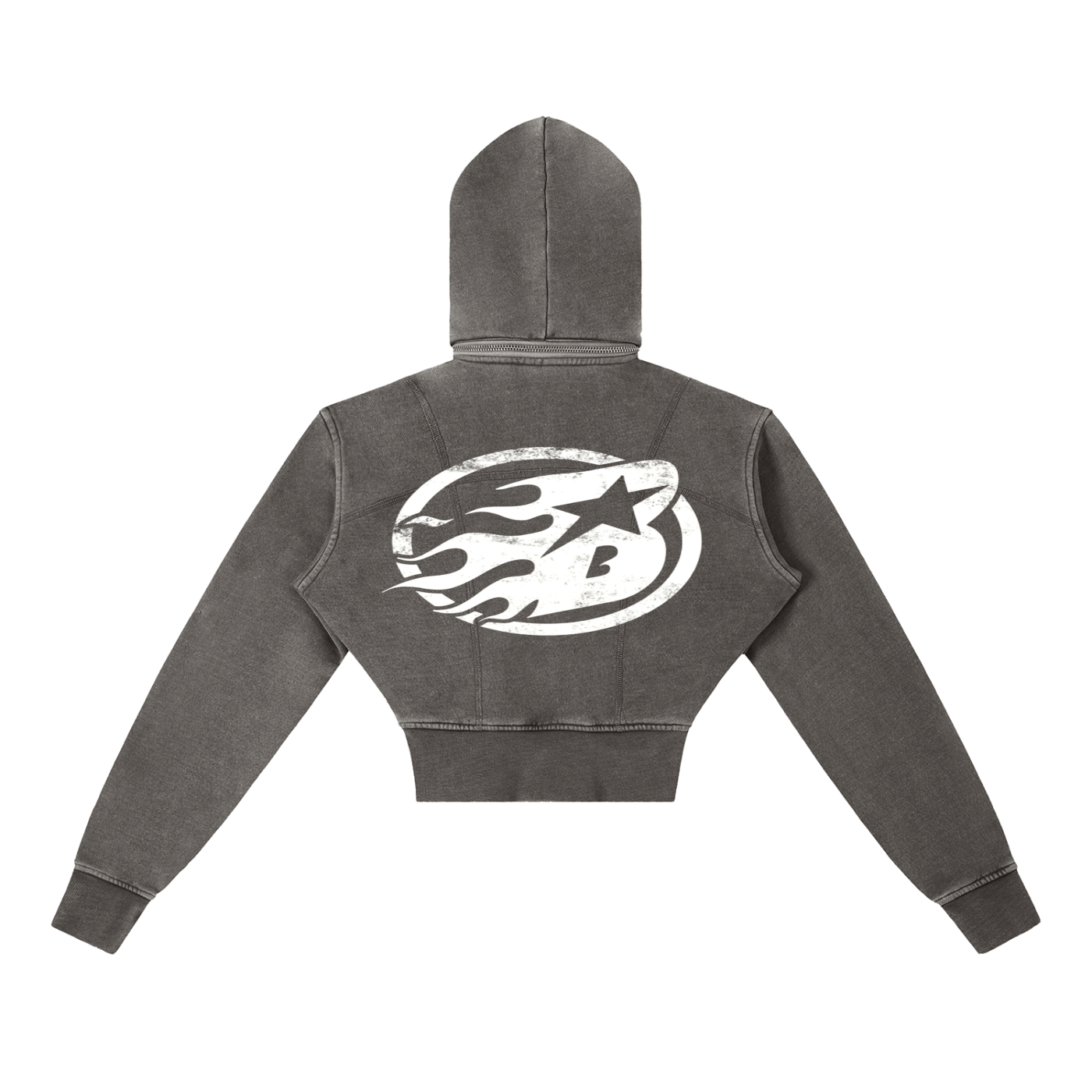 BEESMOOVE Queen’s Motion Vintage Washed Cropped Hoodie - Beesmoove