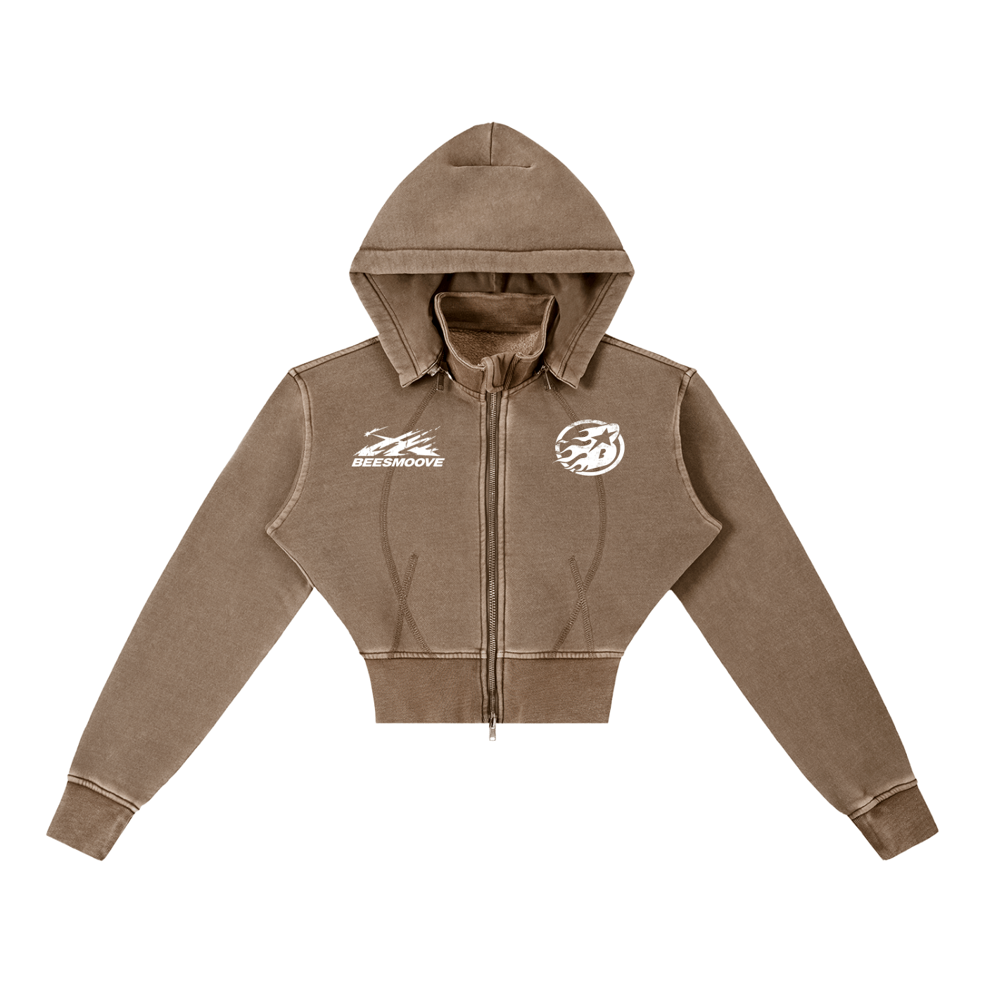 BEESMOOVE Queen’s Motion Vintage Washed Cropped Hoodie - Beesmoove