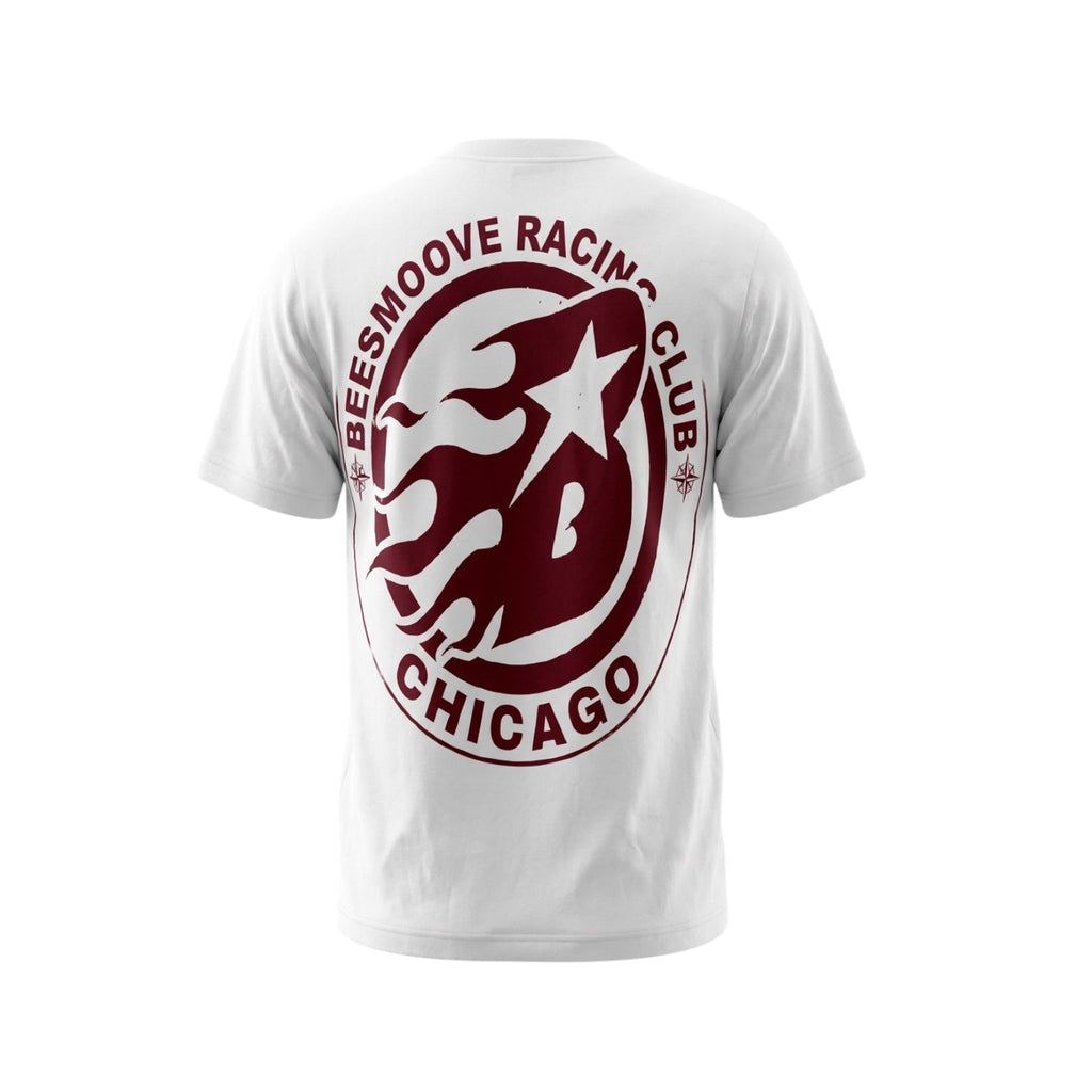 BEESMOOVE Racing Club: Flame Mark Edition White TEE - Beesmoove