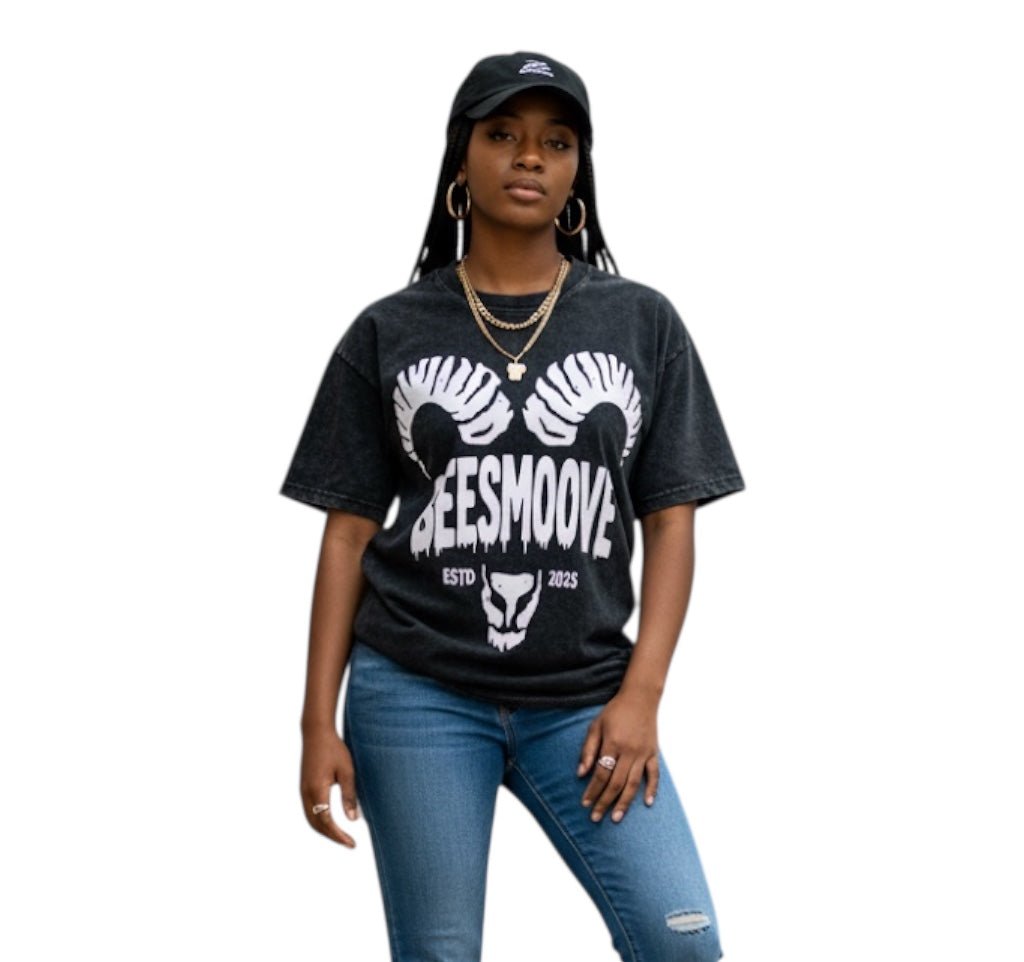BEESMOOVE Ram spirit Washed Oversized Cotton T-Shirt - Beesmoove