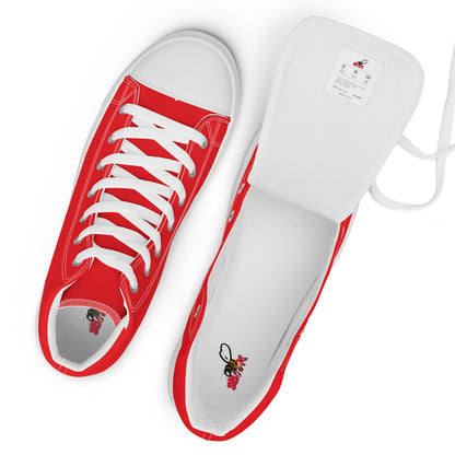 Beesmoove red Men’s high top canvas shoes - Beesmoove