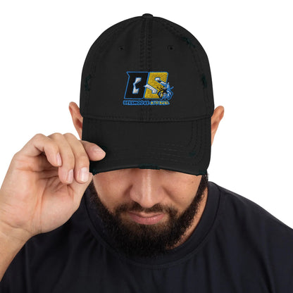 Beesmoove retro blue and yellow Distressed Dad Hat - Beesmoove