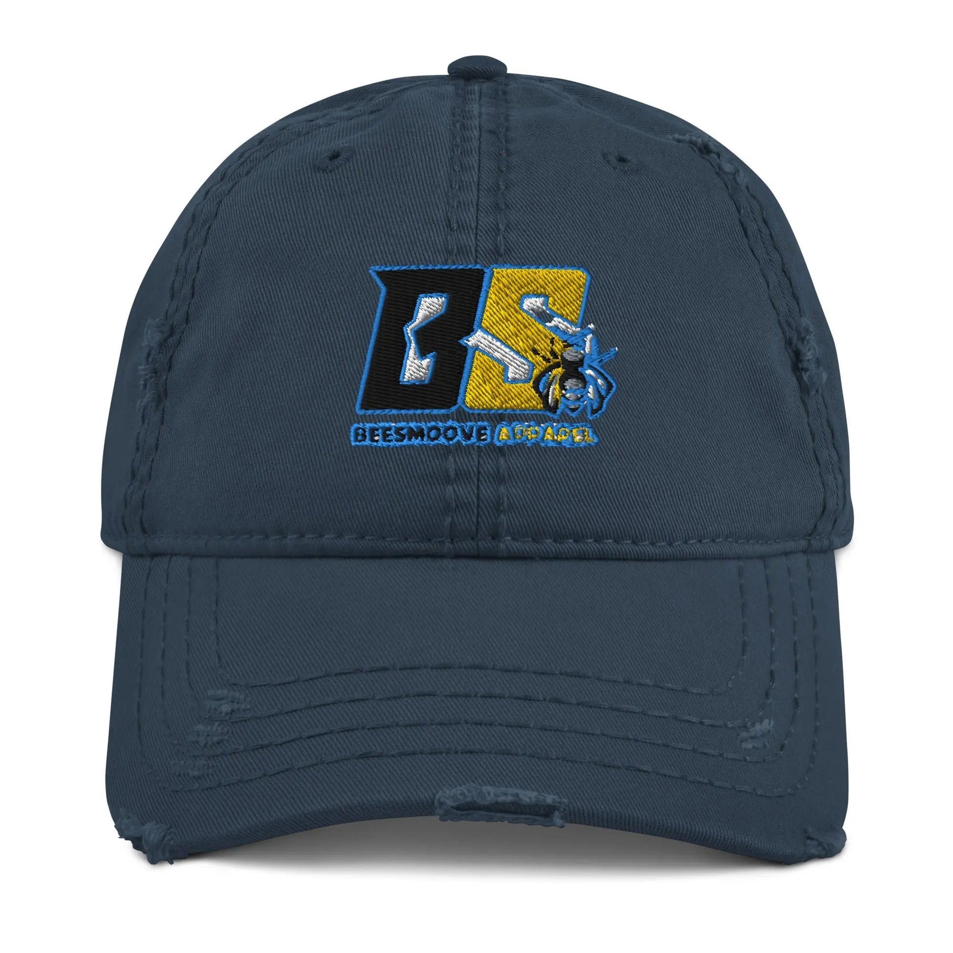 Beesmoove retro blue and yellow Distressed Dad Hat - Beesmoove