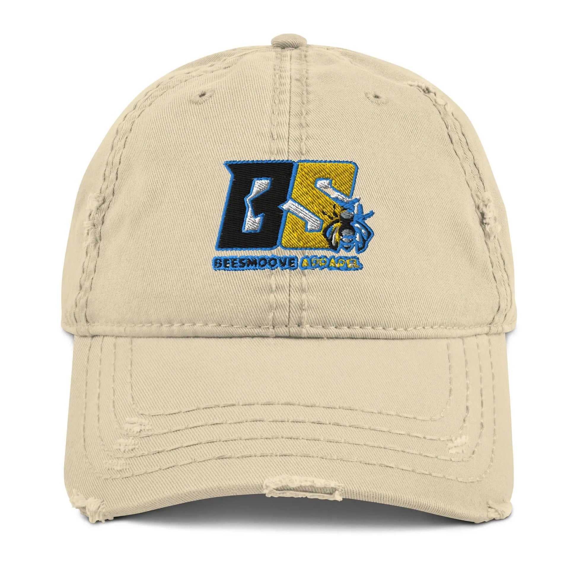 Beesmoove retro blue and yellow Distressed Dad Hat - Beesmoove