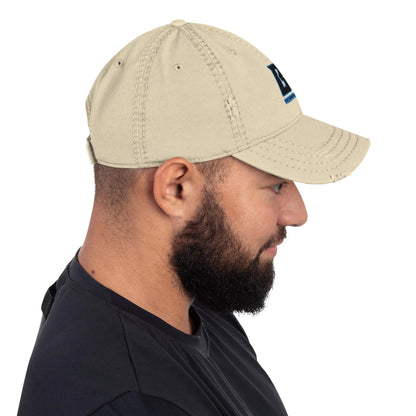 Beesmoove retro blue and yellow Distressed Dad Hat - Beesmoove