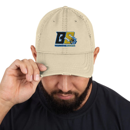 Beesmoove retro blue and yellow Distressed Dad Hat - Beesmoove