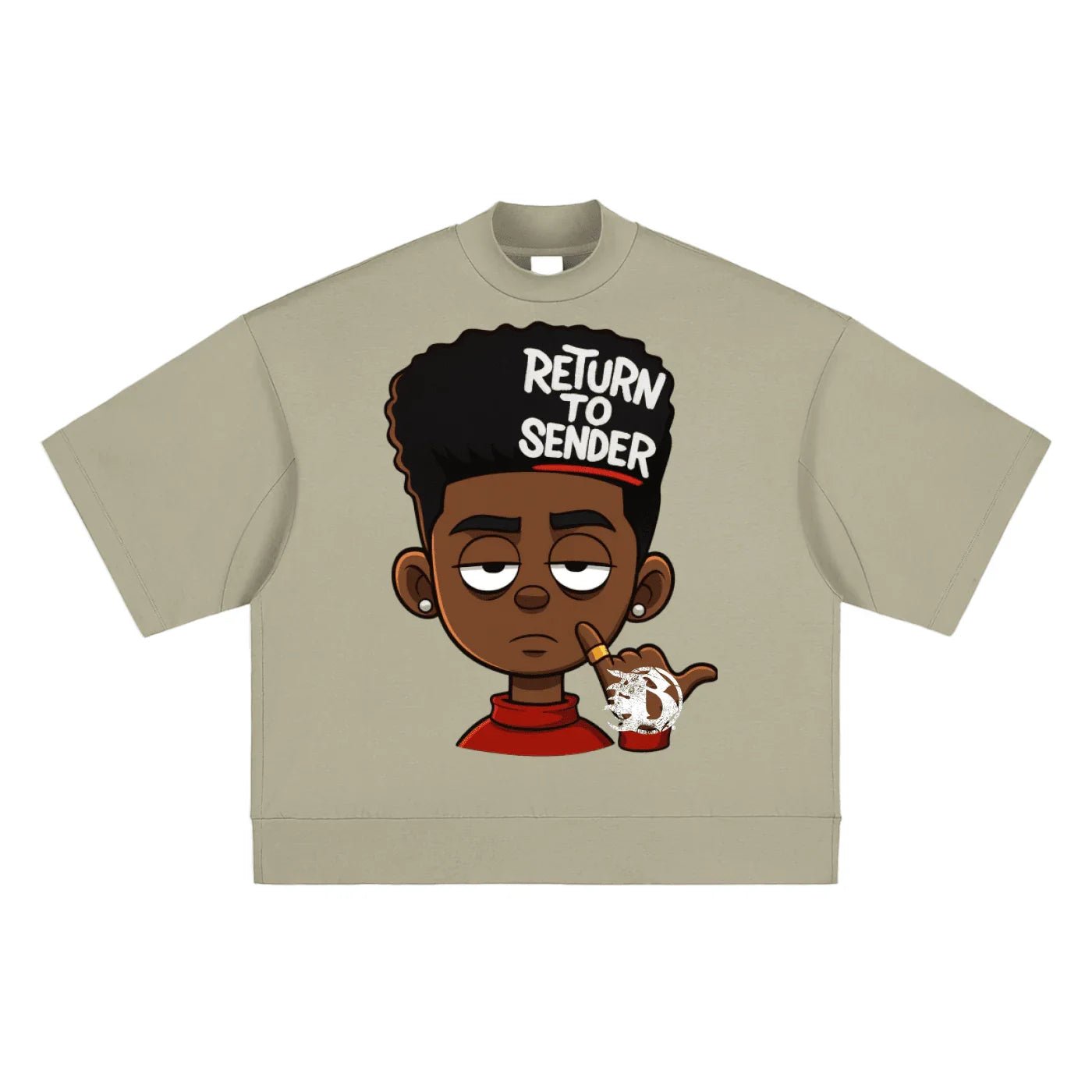 BEESMOOVE RTS Terrell Oversized Mock Neck T-shirt - Beesmoove