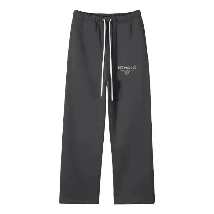 Beesmoove Signal Solid Color Fleece Straight Leg Pants - Beesmoove