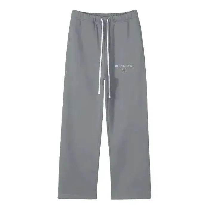 Beesmoove Signal Solid Color Fleece Straight Leg Pants - Beesmoove