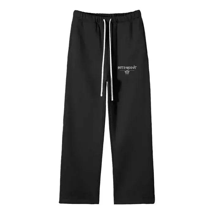 Beesmoove Signal Solid Color Fleece Straight Leg Pants - Beesmoove