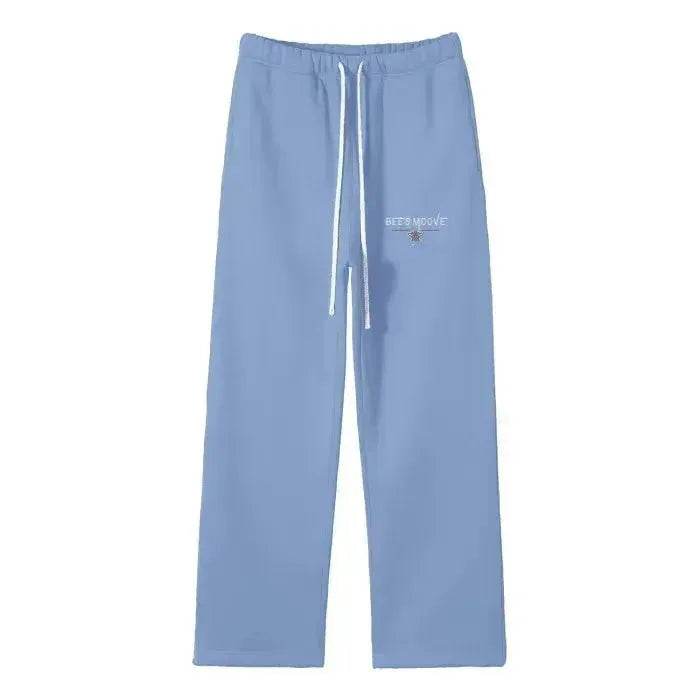 Beesmoove Signal Solid Color Fleece Straight Leg Pants - Beesmoove