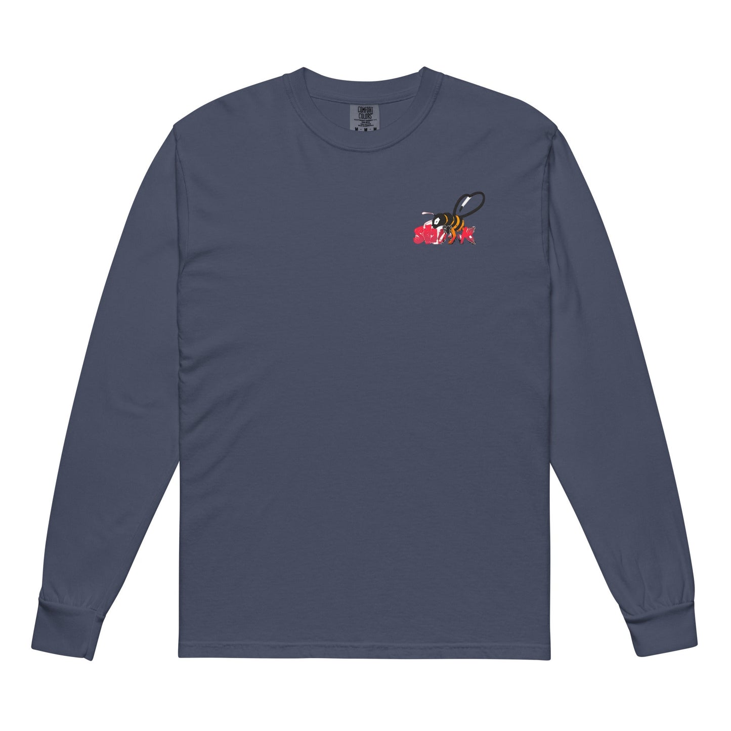 Beesmoove small logo Garment - dyed heavyweight long - sleeve shirt - Beesmoove