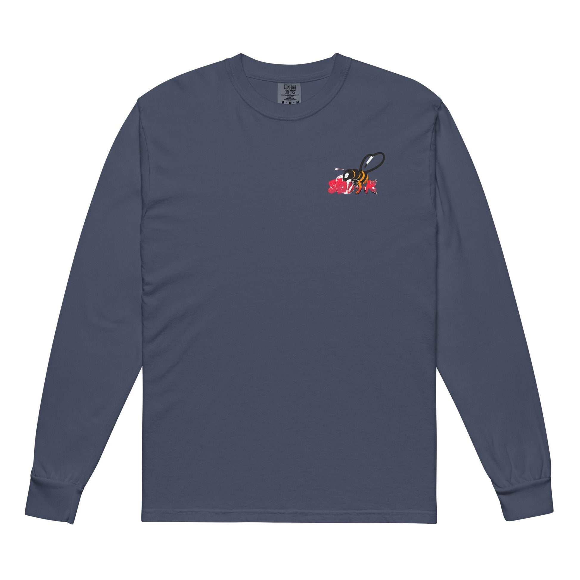 Beesmoove small logo Garment - dyed heavyweight long - sleeve shirt - Beesmoove