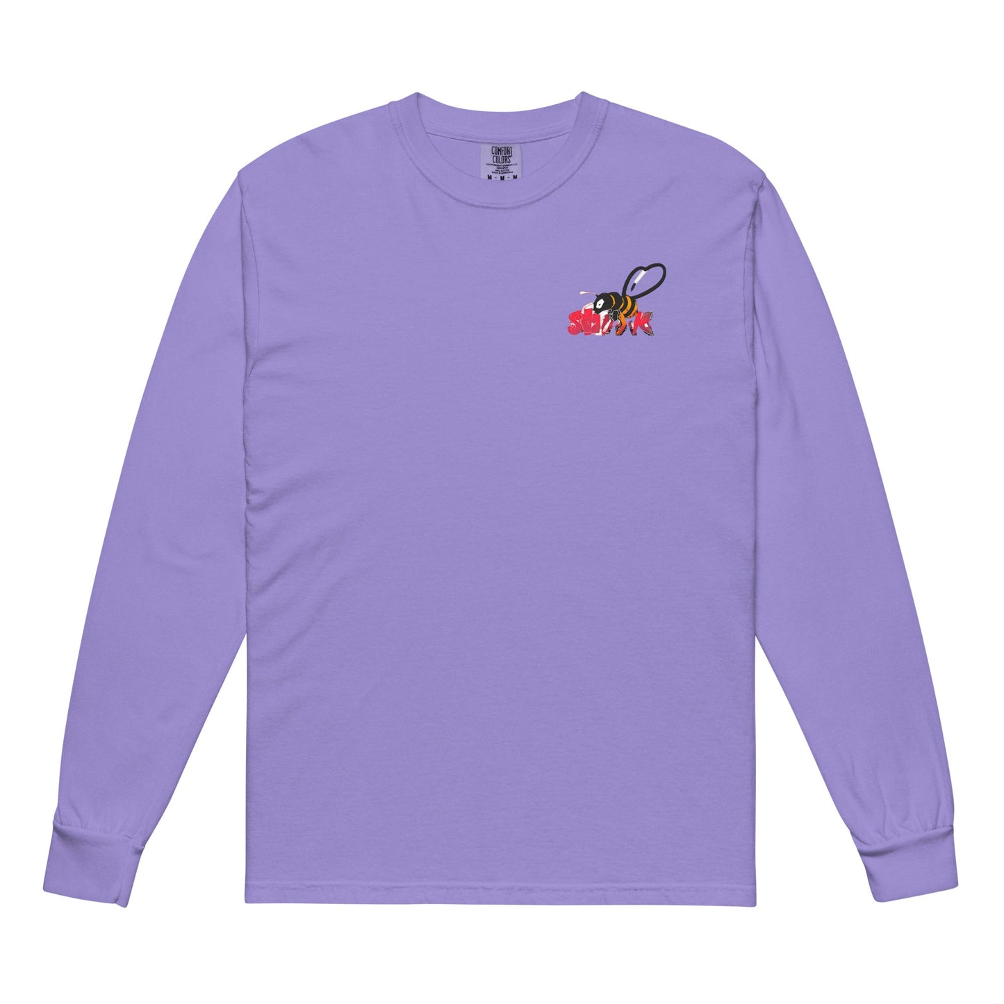 Beesmoove small logo Garment - dyed heavyweight long - sleeve shirt - Beesmoove